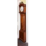 AN INLAID MAHOGANY IRISH PROVINCIAL LONG CASE CLOCK, 19th century, signed Hackett and Lawless,