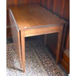 A MAHOGANY DROP LEAF TABLE, late 19th century, with rectangular flaps, gate leg supports,