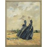 ATTRIBUTED TO LETITIA MARION HAMILTON (1878-1964), Two French Nuns in a Landscape, O.O.B., 17.