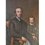 EARLY 19TH CENTURY ENGLISH SCHOOL, Portrait of a Father and Son, O.O.C., 50in (127cm) x 40.