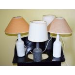 A QUANTITY OF OLD ASSORTED TABLE LAMPS. (a lot).