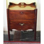 A GEORGE III PERIOD MAHOGANY BEDSIDE NIGHT TIME COMMODE, adapted,