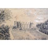 19TH CENTURY IRISH SCHOOL, Kilkenny Castle, from the Formal Garden, pencil drawing, 9.