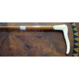 A MALACCA SWORD STICK, with faux stag horn handle, 36.5" (93cm).