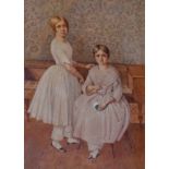 19TH CENTURY IRISH SCHOOL, Portrait of Two Young Girls by a Spinnet, W.C.