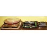 A COLLECTION OF MISCELLANEOUS SERVING TRAYS,