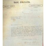 A FACSIMILE TYPED LETTER FROM DÁIL EIREANN, by Michael Collins,