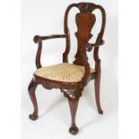 A FINE MAHOGANY ARMCHAIR, in the Irish mid-18th century style,