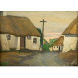 DOROTHY ISABEL BLACKHAM (1896-1975), West of Ireland Village with Thatched Cottages, O.O.P.