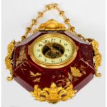 AN OCTAGONAL PORCELAIN HANGING WALL CLOCK, French, c.
