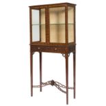 A CHIPPENDALE STYLE MAHOGANY VITRINE, with glazed top, sides and door panels,