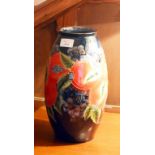 ###WITHDRAWN###A COLOURFUL MOORCROFT PORCELAIN VASE, of baluster form, decorated with fruit,