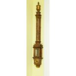 A VERY FINE MID 20TH CENTURY COPY OF THE GILT METAL MOUNTED WALNUT CYPHON TUBE BAROMETER,