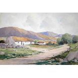 ROWLAND HENRY HILL (1873-1952), Cottages Co. Donegal, W.C., signed lower right, 10" (25cm)h x 14.