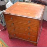 AN ATTRACTIVE INLAID MAHOGANY FOUR-DRAWER CHEST, George III period, adapted,