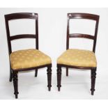 A SET OF SIX MAHOGANY DINING CHAIRS,