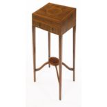 A SMALL IRISH INLAID LABURNUM WRITING TABLE, with slope top,