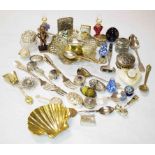 A COLLECTION OF SILVER TRINKETS AND CURIOS,