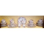 A FORTY-SEVEN PIECE PART COPELAND SPODE EADEN PATTERN BREAKFAST SET,