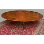 A LARGE CIRCULAR MAHOGANY DINING TABLE, in the manner of Robert Jupe, 6ft (183cm),