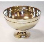 A NICKEL PLATED CHAMPAGNE COOLER, in the form of a large stemmed bowl, 12.5" (32cm)d.