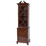 AN UNUSUAL MAHOGANY BOOKCASE, early 20th century, in the George III style, of slender proportions,