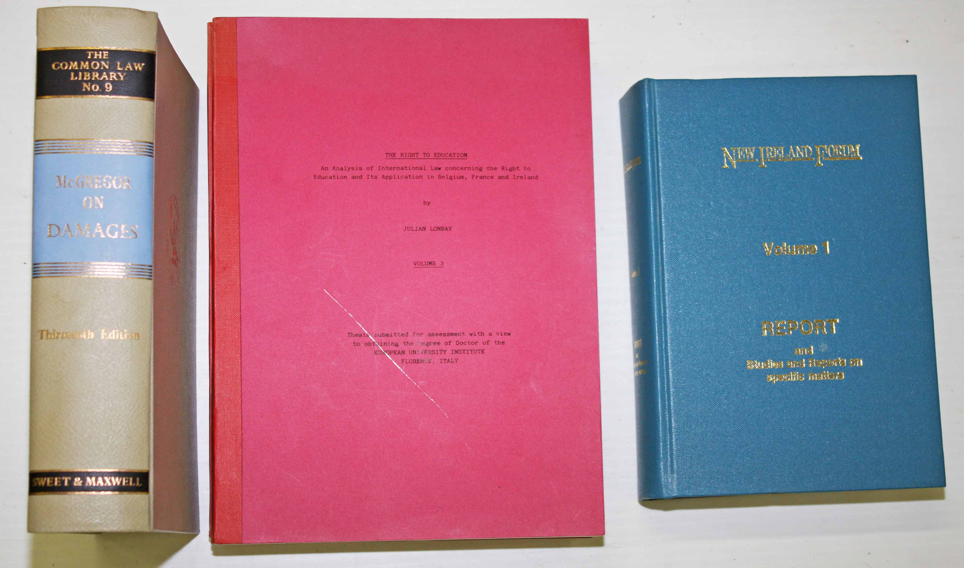 A COLLECTION OF LAW BOOKS, Relating to Irish Law, The Irish Constitution,