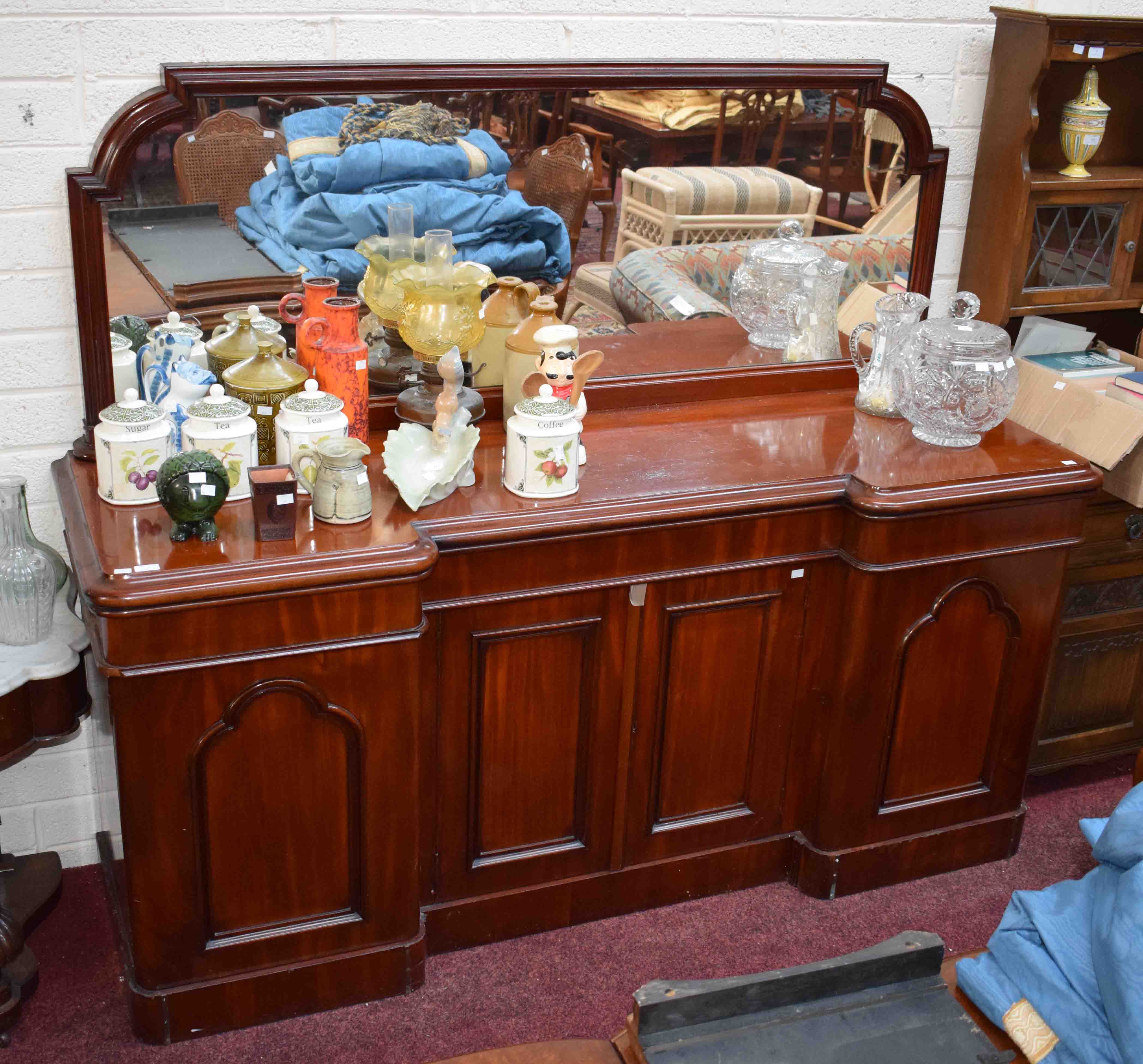 A VICTORIAN MAHOGANY SIDEBOARD