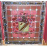 A FINE SET OF FOUR 19TH CENTURY LEADED AND STAINED GLASS WINDOW PANELS,