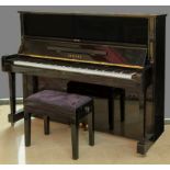 A FINE QUALITY YAMAHA MODEL U 1 UPRIGHT IRON FRAME PIANO, serial number H 25 974 16,