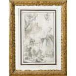 ZUGNO FRANCESCO b. 1708 d. 1787 Pencil on paper; ancient frame.Scena allegorica Matita su carta,