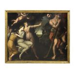 CARRACCI ANNIBALE b. 1560 d. 1602 Oil on canvas.(scuola di)Galatea e PolifemoOlio su tela, cm