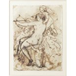 CIPRIANI GIOVAN BATTISTA b. 1727 d. 1785 Ink on paper.Venere e amorini Penna su carta, cm 30,5x22,