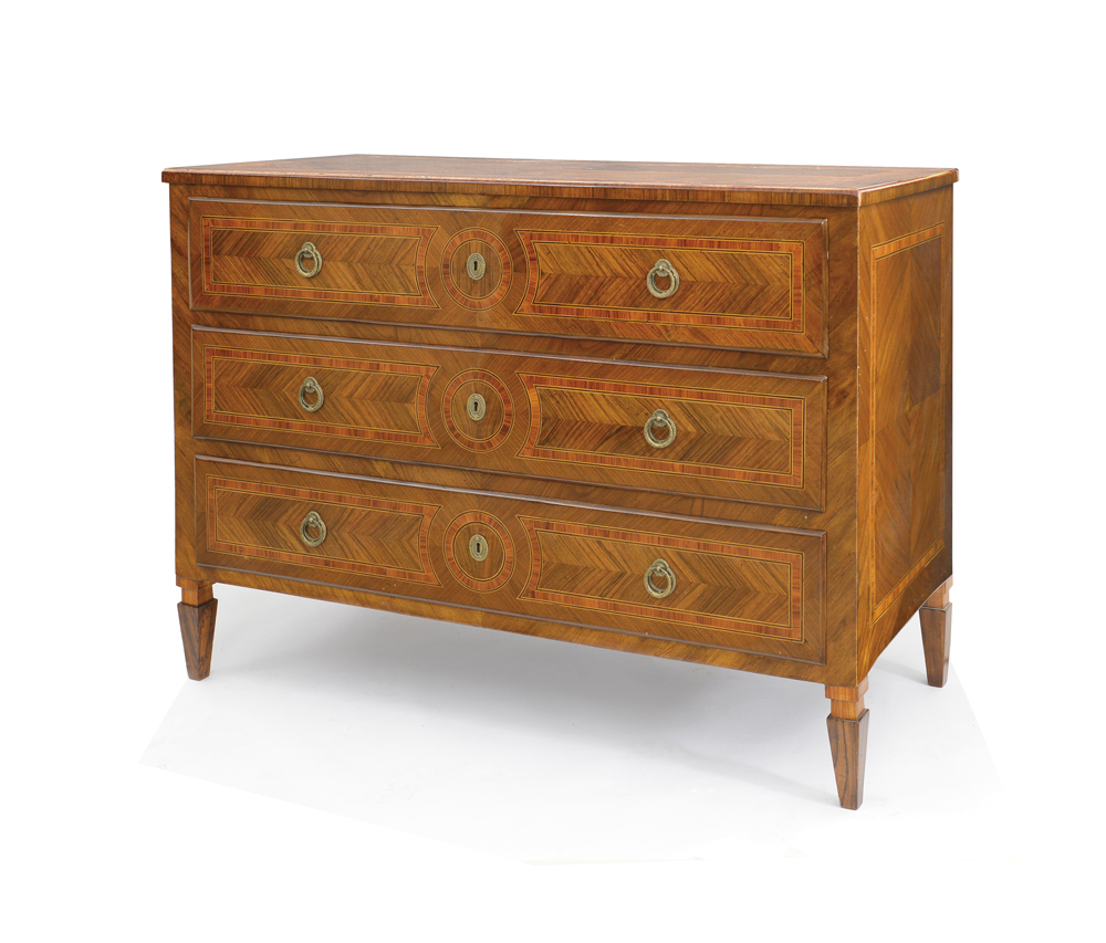 MOBILE DEL XVIII SECOLO A LOUIS XVI INLAID CHEST OF DRAWERS, LOMBARDY, late 18th Century;