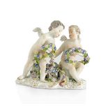 MEISSEN A MEISSEN PORCELAIN GROUP, circa 1750.GRUPPO IN PORCELLANA, MEISSEN, 1750 CA.,