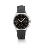 BENRUS SKY CHIEF CRONOGRAFO ANNI '50. C. stainless steel with rectangular buttons. D. black with