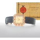 VACHERON CONSTANTIN GENEVE REF. 4544 ANNI '40. C. square-shaped, 18K pink gold with fantasy-shaped