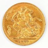 GOLD COIN.  SOVEREIGN 1909