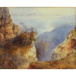 ARTHUR W. PERRY - THE LANDSLIP NEAR LYME REGIS, SIGNED, WATERCOLOUR