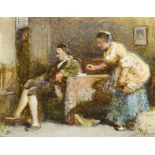 GEORGE JOHN PINWELL, OWS (1842-1875) A DOMESTIC SCENE, PROBABLY AN ILLUSTRATION signed with