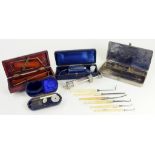 SURGICAL INSTRUMENTS. A SMALL COLLECTION OF VICTORIAN IVORY HANDLED AND OTHER EYE SURGERY