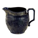 A WEDGWOOD BLACK BASALT JUG, 9CM H, IMPRESSED MARKS, CIRCA 1880