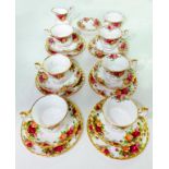 A ROYAL ALBERT OLD COUNTRY ROSES PATTERN TEA SERVICE