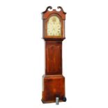 A VICTORIAN INLAID OAK THIRTY HOUR LONGCASE CLOCK WITH PAINTED DIAL, 208CM H