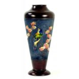 A BRETBY VASE PAINTED WITH A BIRD AND BLOSSOM, 33CM H, EARLY 20TH CENTURY