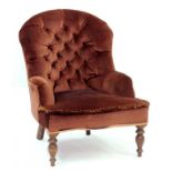 A VICTORIAN MAHOGANY NURSING CHAIR