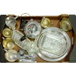 MISCELLANEOUS EPNS ARTICLES TO INCLUDE GADROONED SALVER, MUGS, CRUET AND TOAST RACK