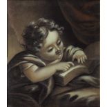 BRITISH SCHOOL - PORTRAIT OF A YOUNG WOMAN; A CHILD READING A BOOK, A PAIR, PASTEL, 52CM X 41CM IN