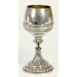 A SWISS SILVER SHOOTING PRIZE GOBLET, DATED 1879, 17CM H, 4OZS 10DWTS