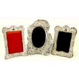 THREE SILVER PHOTOGRAPH FRAMES, VARIOUS SIZES, MAKERS AND DATES, EARLY 20TH CENTURY, SOME FAULTS